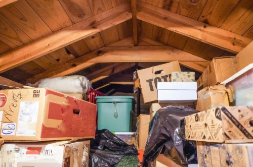 Attic cleanout before junk removal in Osage Beach MO